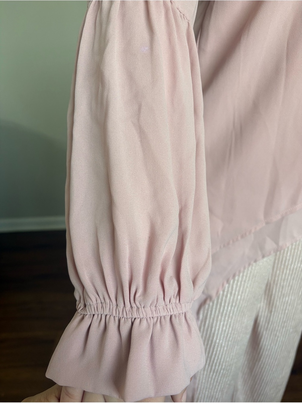 Oh Dusty Rose High-Low Ruffle Sleeve Tunic - Picture 4 of 14